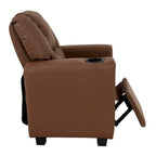 Fauteuil inclinable pour enfants en PVC avec fonction d'inclinaison par poussée, porte-gobelet et repose-pieds confortable