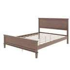 Cadre de lit plateforme pleine/grand lit/très grand lit avec tête de lit et support à lattes en bois, blanc/brun - ModernLuxe