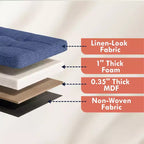 Banc de rangement pliant Ornavo Home de 101,6 cm avec tiroirs, parfait pour le salon, la chambre et l'entrée