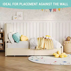 Lit Queen Size avec tête de lit réglable et 4 tiroirs de rangement, cadre de lit plateforme rembourré doux avec support à lattes en bois