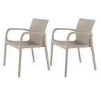 Fauteuil de salle à manger empilable toutes saisons Alissa en résine, lot de 2