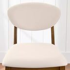 Ensemble de 2 tabourets de bar hauteur comptoir en bois et tissu d'inspiration Mid-Century Modern