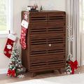 Commode haute SOLACE FURNITURE à 6 tiroirs, commodes avec grille et design incurvé