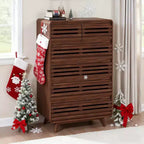 Commode haute SOLACE FURNITURE à 6 tiroirs, commodes avec grille et design incurvé