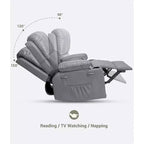 Fauteuil inclinable manuel, canapé inclinable en cuir PU, fauteuil moderne et confortable pour chambre ou salon, fauteuil inclinable en cuir pour adultes
