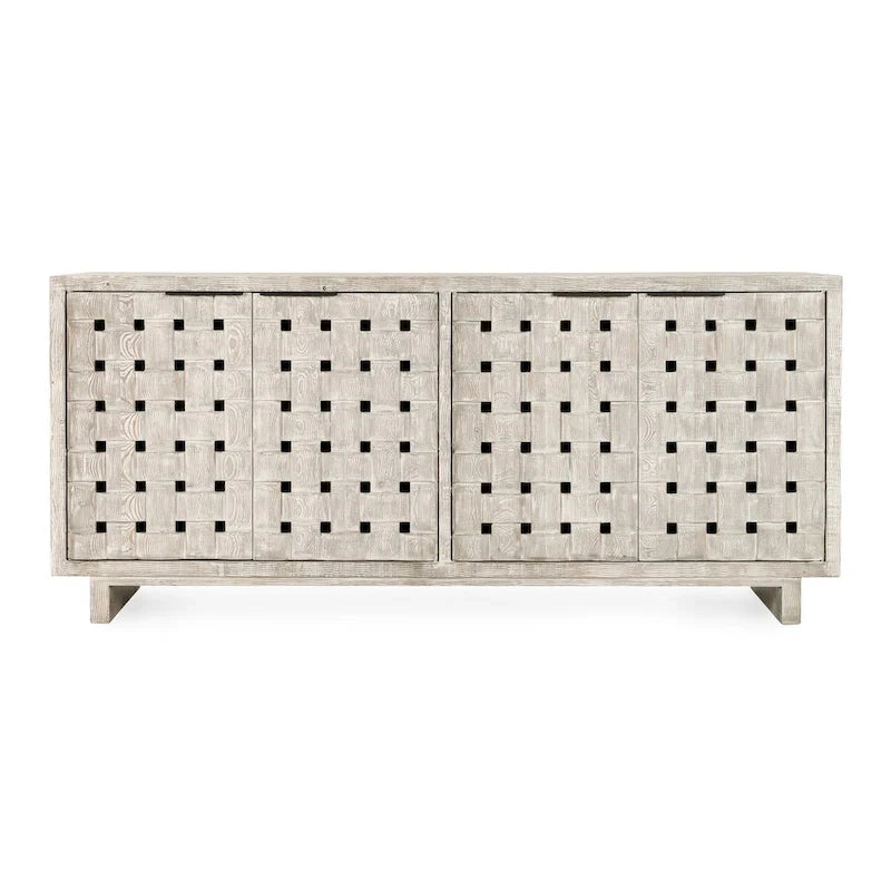Buffet Bast en bois de pin recyclé à 4 portes Classic Home