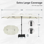 MAISON ARTS Grand Parasol Double Face de 4,5 m avec Base Incluse pour Patio