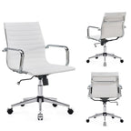 Chaise de bureau à dossier cannelé LUXMOD pour ordinateur et télétravail