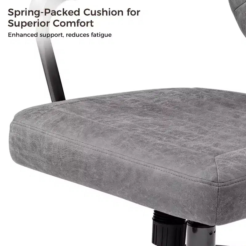 Cole, chaise de bureau en similicuir, 27,12 P x 24,75 L x 36,25-39,37 H, gris