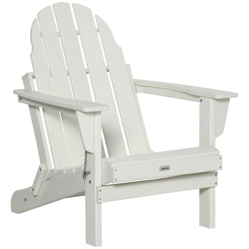 Chaise Outsunny Adirondack Pliante, Chaises de Plage Longues en Plastique HDPE Tout Temps pour Patio, Terrasse et Mobilier de Jardin