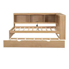 Lit de repos double Whisen Morden Design avec lit gigogne, armoires de rangement et ports USB