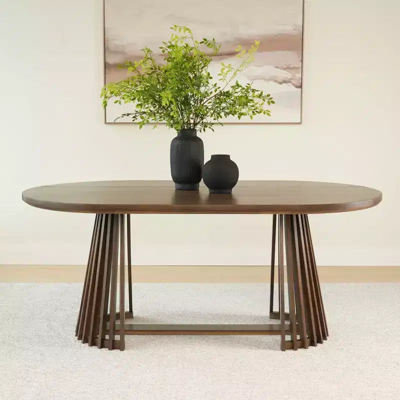 Table à manger rectangulaire 72 Lido Plank+Beam, table de cuisine minimaliste en bois massif pour 6 personnes