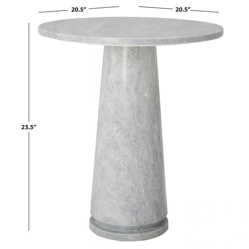 Table d'appoint ronde haute en marbre SAFAVIEH Couture Ghicu - 56 cm L x 53 cm P x 61 cm H - 21Wx21Dx24H