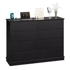 Commode double COZONY 51 po de large à 8 tiroirs – Grande commode horizontale avec tiroirs profonds et plateau large pour chambre, dressing, salon et couloir