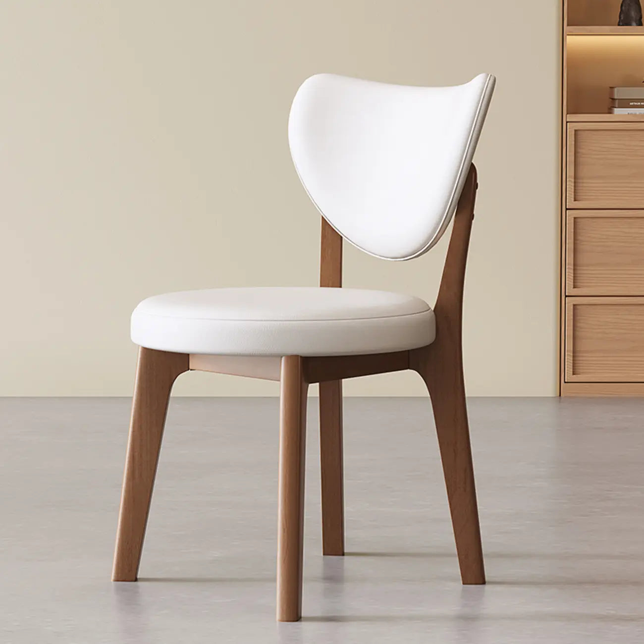 Chaise de salle à manger sans accoudoirs moderne en similicuir à dossier haut