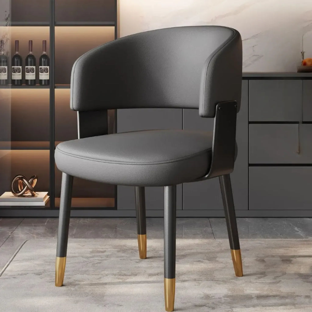Chaise de salle à manger moderne glamour en cuir