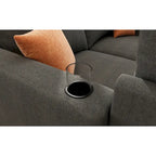 Canapé d'angle modulable 4 places en U gris 123 avec poufs de rangement