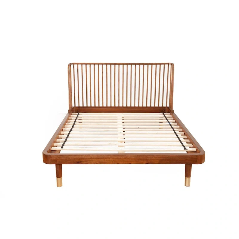 Lit plateforme en bois Belham de Alpine Furniture en Noyer foncé (Brun)