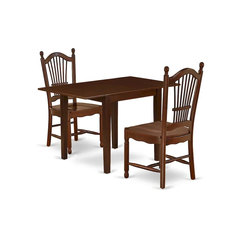 Ensemble de salle à manger East West Furniture - Table de salle à manger rectangulaire et chaises de cuisine, acajou (Option de pièces)