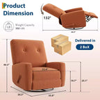 Fauteuil inclinable moderne 3 en 1 pivotant et à bascule, fauteuil à bascule à 360° avec dossier et repose-pieds réglables, fauteuil rembourré pour chambre de bébé, salon, chambre à coucher