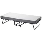 Lit pliant Zeus & Ruta 31x75 (taille double) avec 5 matelas, lit d'appoint portable pour adultes, gris