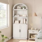Bibliothèque avec portes Étagère arquée de 182 cm de haut Armoire de style campagnard avec étagères Bibliothèques en bois pour bureau à domicile, salon