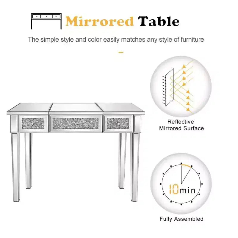 Bureau d'ordinateur avec miroir