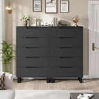 Acekool Commode Haute à 5 Tiroirs, 50 Commodes Verticales en Bois avec Pieds Détachables et Rangement Spacieux pour Chambre à Coucher, Salon, Couloir, Entrée, Noir