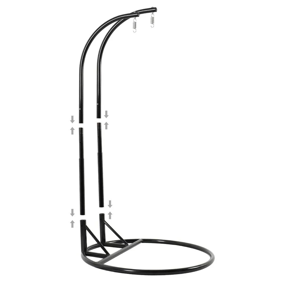 LeisureMod Fauteuil suspendu œuf 2 places avec support - Balançoire / hamac de patio en rotin osier pour extérieur/intérieur avec coussins