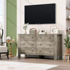 Commode à 6 tiroirs pour chambre à coucher, Organiseur de commode large et moderne avec tiroirs de rangement, Commode en bois pour salon, entrée, bureau à domicile
