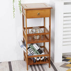 Table d'appoint en bois massif avec rangement