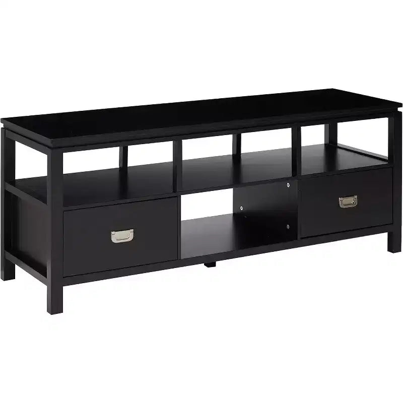 Meuble TV Kings Brand Furniture 54 po en bois fini noir avec rangement