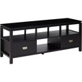 Meuble TV Kings Brand Furniture 54 po en bois fini noir avec rangement