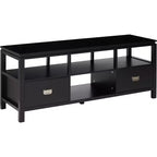 Meuble TV Kings Brand Furniture 54 po en bois fini noir avec rangement