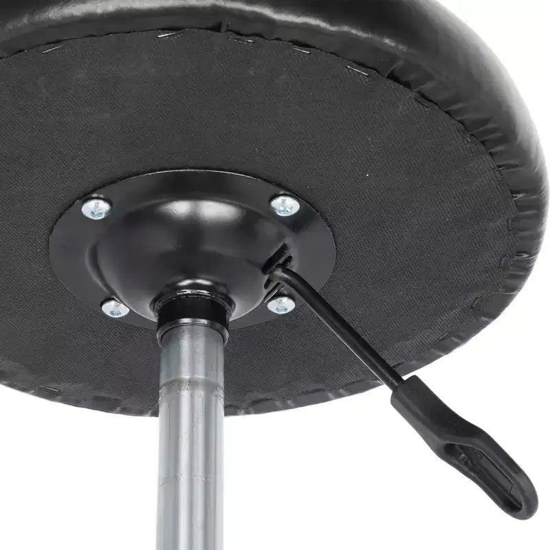 Tabouret de bar roulant en similicuir PU noir réglable en hauteur, chaise de travail pour salon