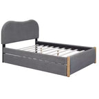 Cadre de lit plateforme rembourré pleine/double avec lit gigogne double – HABITRIO