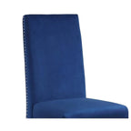 Chaise de salle à manger « Best Quality Furniture » avec dossier plissé, clous décoratifs et pieds chromés (lot de 2)