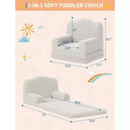 Canapé et fauteuil pour enfants 2-en-1 – Sofa en mousse pliable pour tout-petits