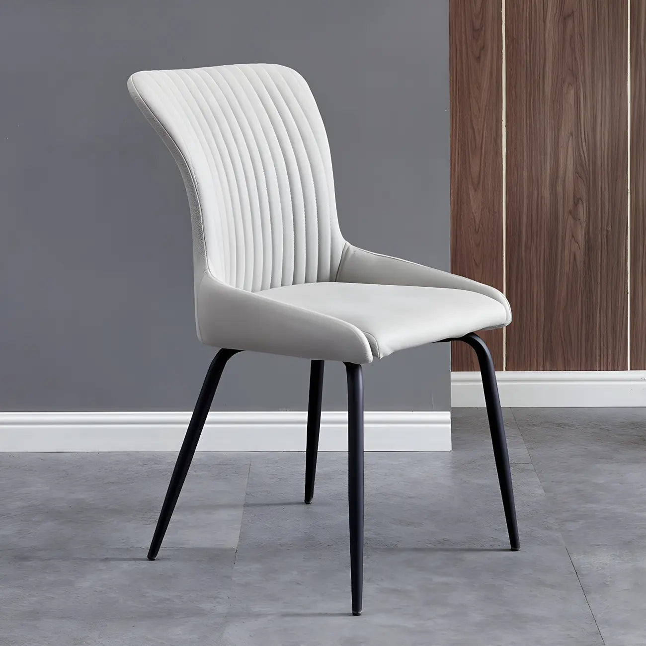 Chaises de salle à manger sans accoudoirs gris foncé industrielles