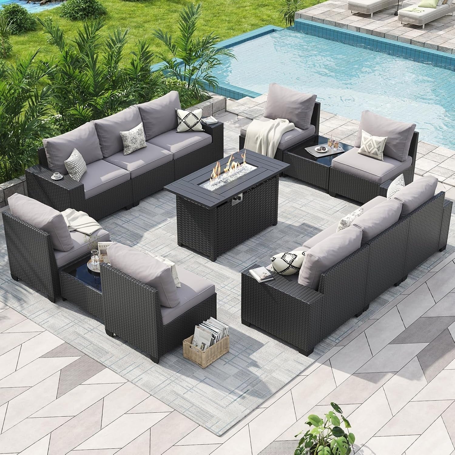 Salons de jardin avec coussins de 10 cm d'épaisseur