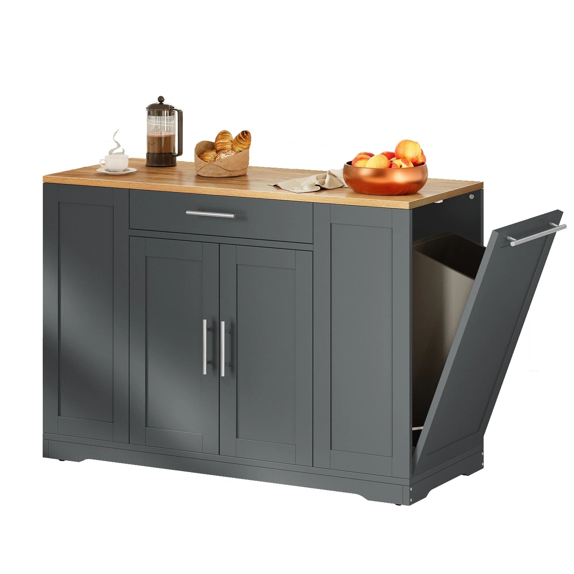 Moasis 53 pouces, îlot de cuisine roulant, armoire de rangement, chariot de cuisine mobile portable