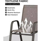 Lot de 4 chaises de terrasse GustoWave, chaises de salle à manger empilables d'extérieur toutes saisons, meubles de jardin respirants pour le jardin