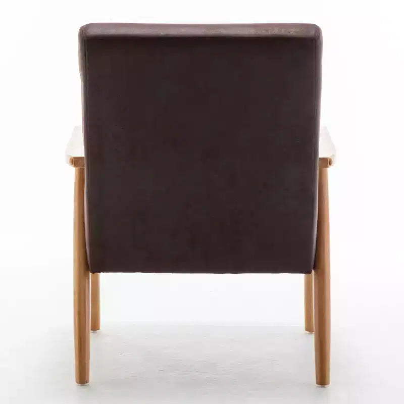 Fauteuil d'appoint moderne TUYOHW, fauteuil de salon avec accoudoirs fuselés, cadre en bois massif, fauteuil rembourré en microfibre pour salon, bureau