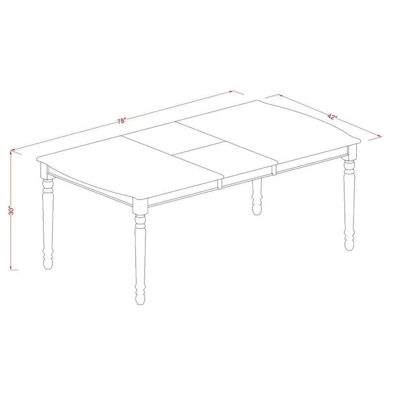 East West Furniture Ensemble de salle à manger composé d'une table rectangulaire en bois et de chaises rembourrées, acajou (options de pièces)