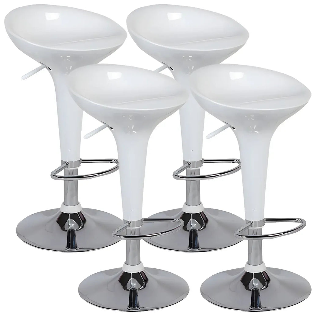 Tabouret de bar pivotant en plastique chromé réglable en hauteur