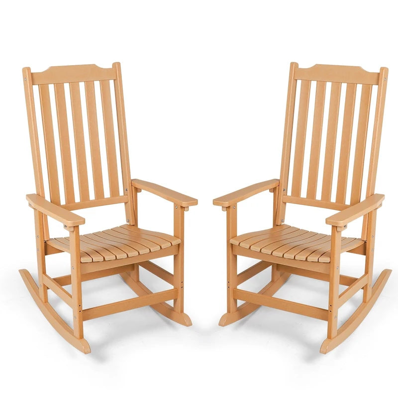 Vrakae 2 chaises berçantes à dossier haut résistantes aux intempéries pour patio