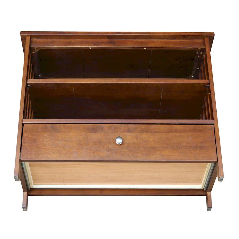 Meuble TV d'angle en bois massif de style Mission