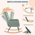 Fauteuil à bascule Teddy avec oreiller et dossier haut, fauteuil d'appoint rembourré en tissu pour chambre d'enfant, salon, chambre à coucher