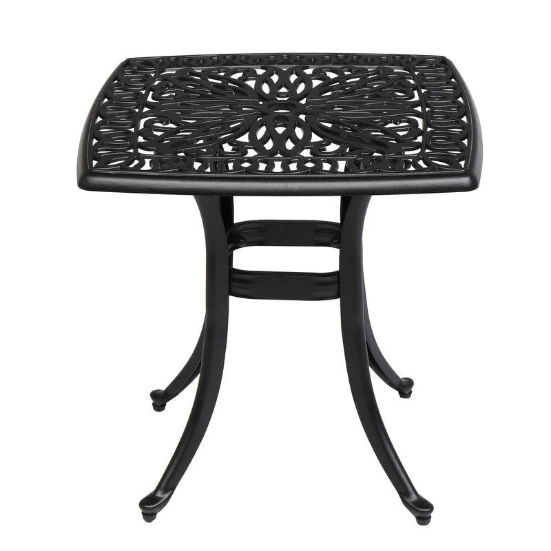 Patio 21 Table de salle à manger en fonte d'aluminium avec trou pour parasol