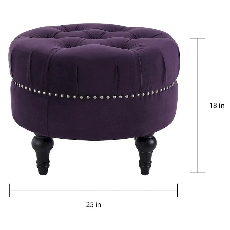 Pouf rond touffeté Dawn par Jennifer Taylor Home
